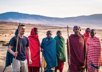 group of man on a desert
