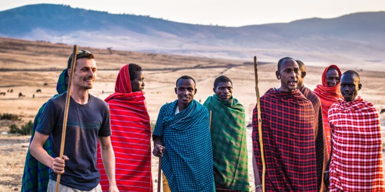 group of man on a desert