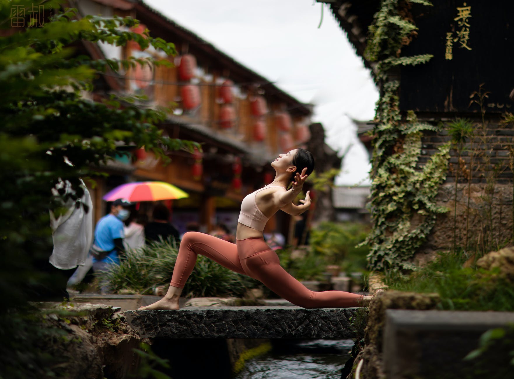 a woman in activewear doing yoga