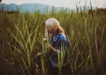 woman standing on field