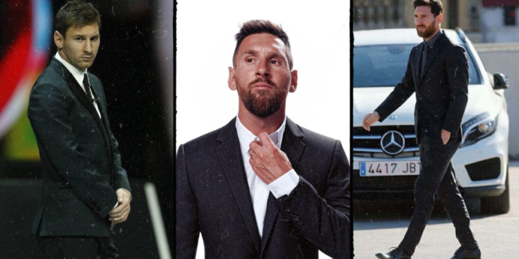 Lionel Messi in Black suit