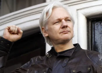 Julian Assange at the Ecuadorian Embassy in the UK