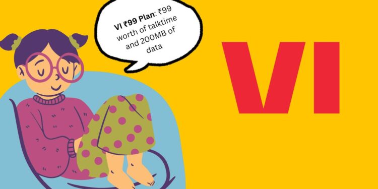 Vi ₹99 recharge pack, offering ₹99 talktime, 200MB data, and 15-day validity. Learn about call rates, service validity, and additional benefits for a great budget plan.