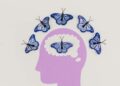 illustration of a head and butterflies around the scalp and inside the brain: Explore the vital role of human brain banks in advancing neuroscience. Learn how donated brain tissues support research on neurological disorders, promote public awareness, and pave the way for innovative treatments and diagnostics.