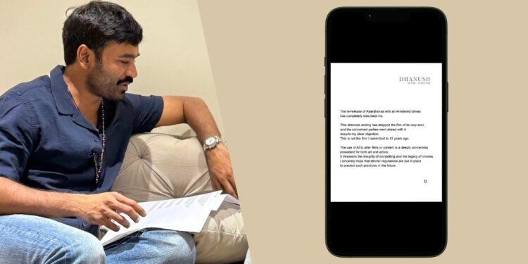 Raanjhanaa star Dhanush shares his perspective on the movie’s Tamil version’s 2025 re-release with an AI-generated ending, igniting fresh discussion in film circles.