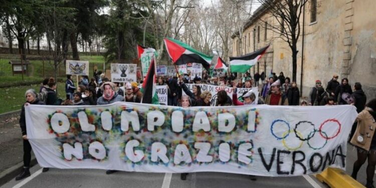 protester at Verona Italy near closing ceremony ANA Times italian protesters at verona italy closing ceremony